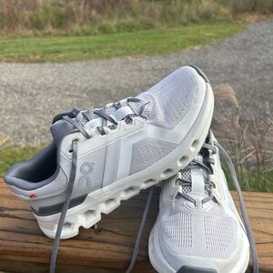 On Running Women's Athletic Shoes - Light Gray and White